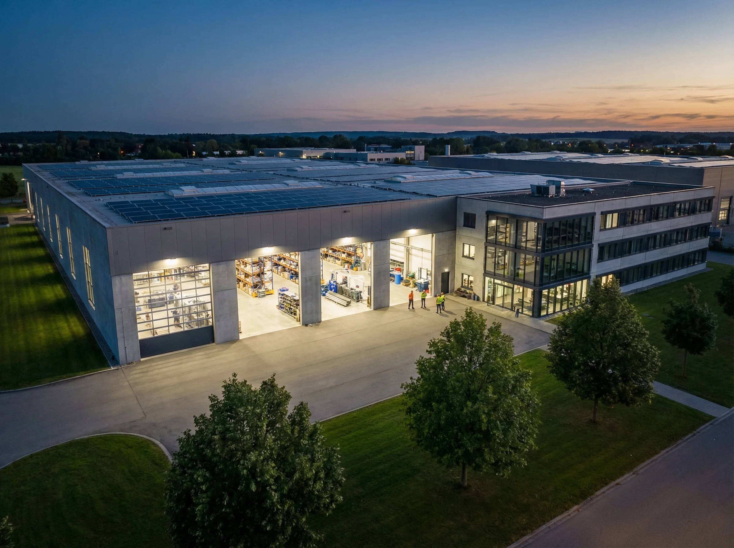 Photovoltaik Industrie – Solaranlage und LED für Produktionshallen